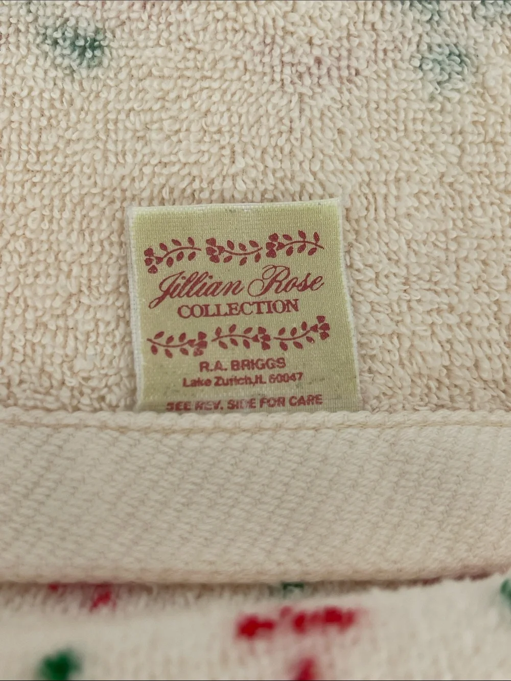Vintage Jillian Rose Holiday Wreath Towel Set-Towel Handtowel Washcloth